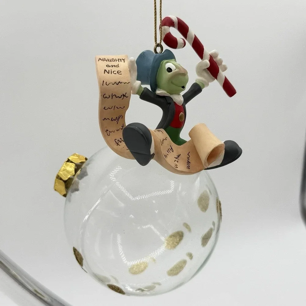 Disney Pinocchio Jiminy Cricket Naughty & Nice Christmas Ornament Buena Vista Fl
